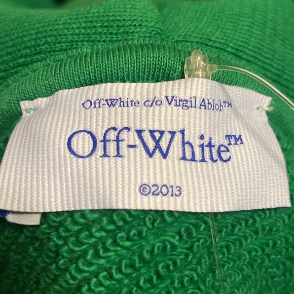 NWT Off-White Oversize Football Logo Graphic Hoodie in College Green (sz M) - Picture 8 of 8